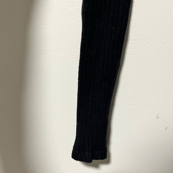 LUSH Black Ribbed Cold Shoulder Tie-Front Midi Dress - Small - Picture 3 of 12